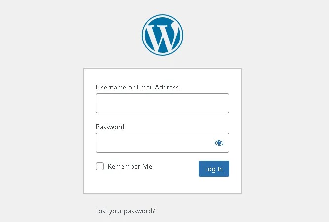 WordPress site admin area