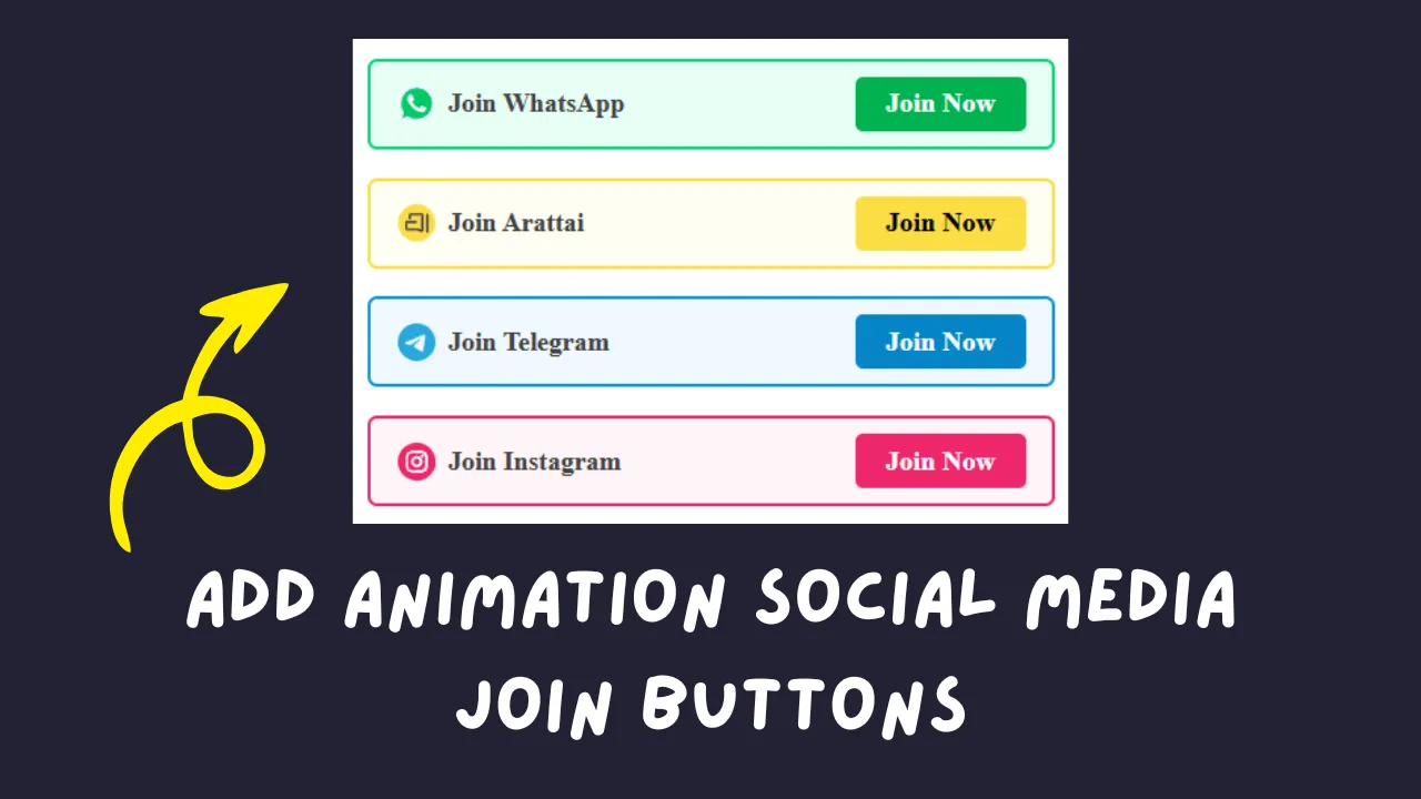 Add Animation Social Media Join Buttons