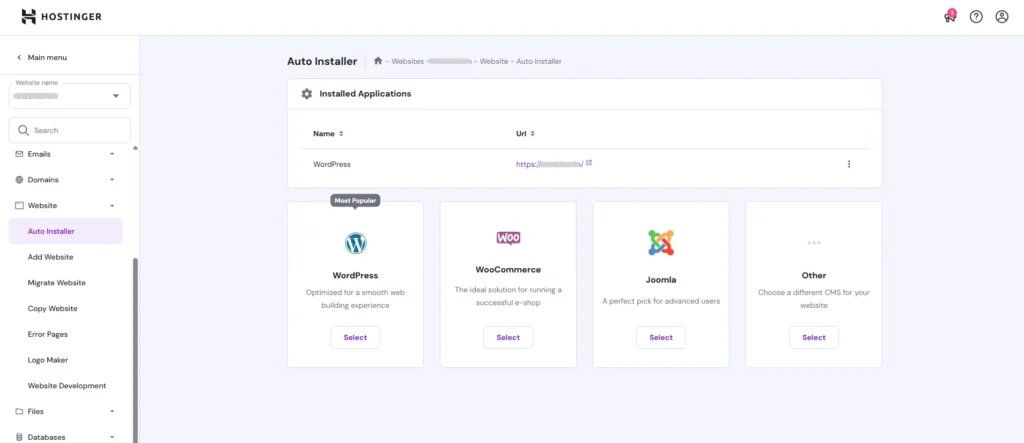 Hostinger Auto Installer