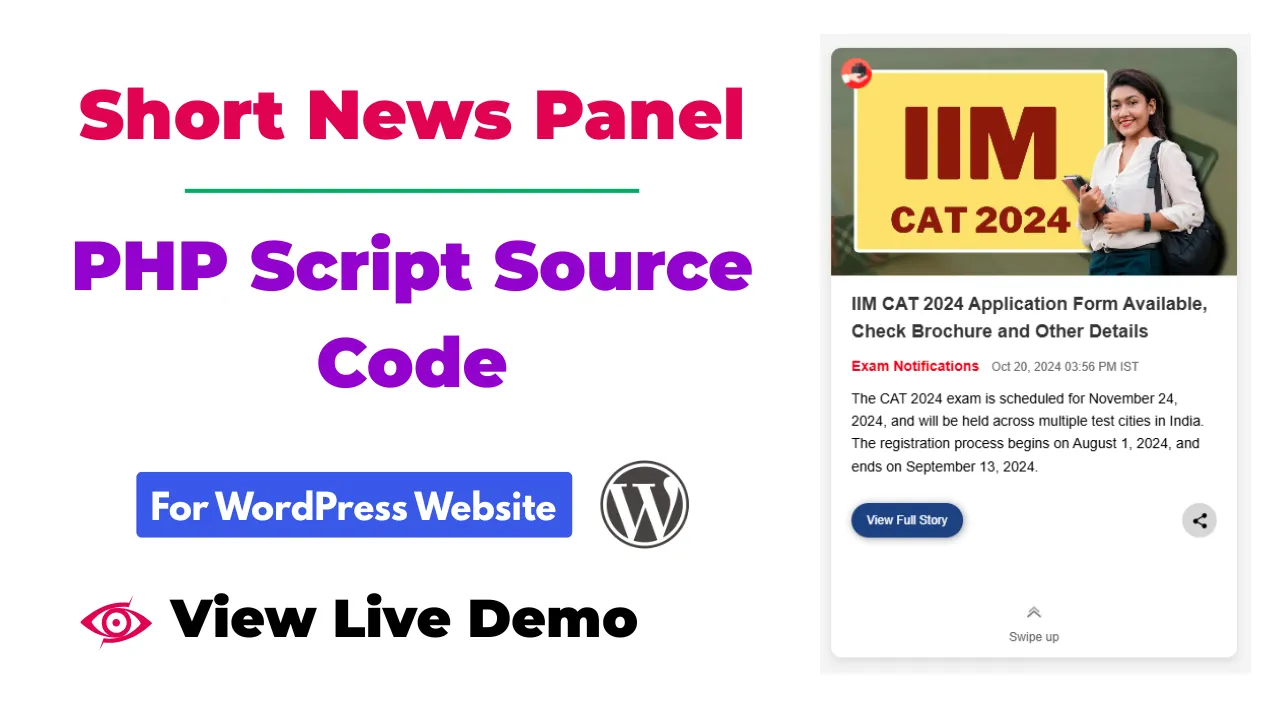 Short News Panel for WordPress