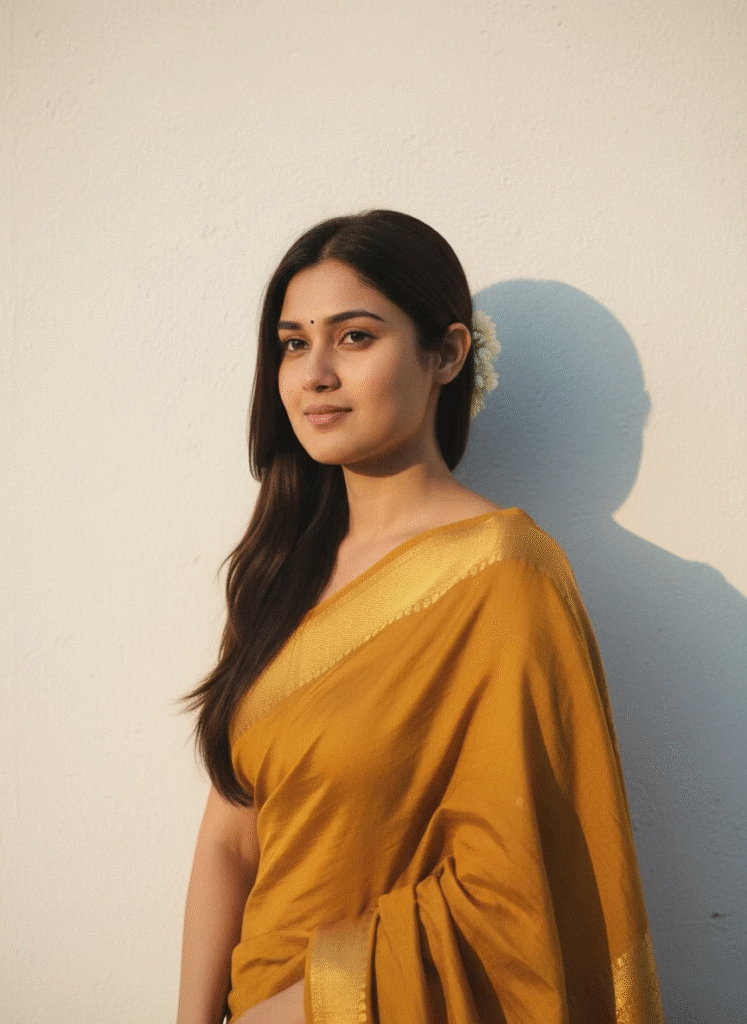 Banarasi Saree with Sunset Glow